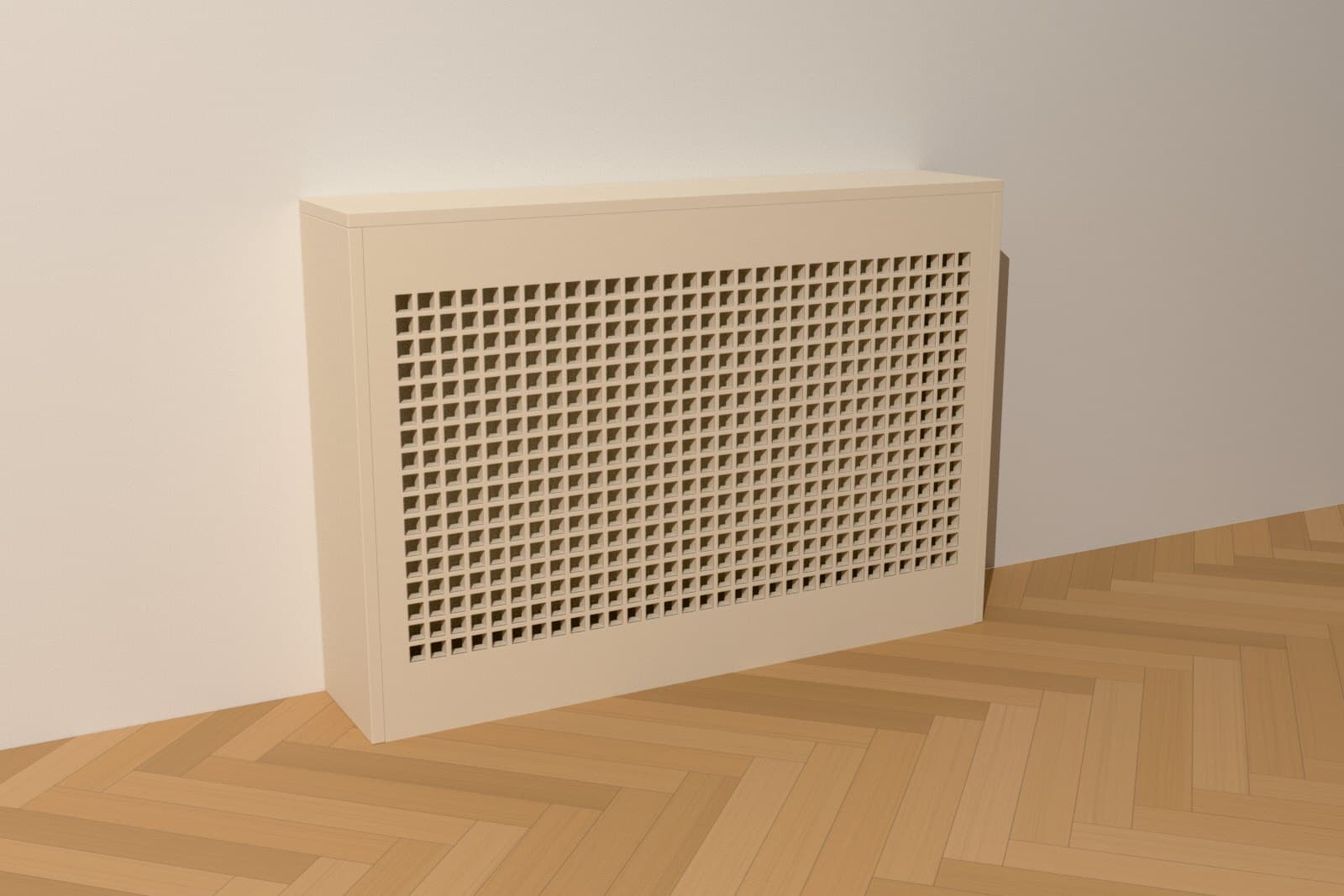 Elementskydd med mönstret Rutnät, Beige MDF